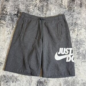 Nike Mens Just Do It Fleece Shorts Grey Charcoal Graphic Athletic AR2375-071 S